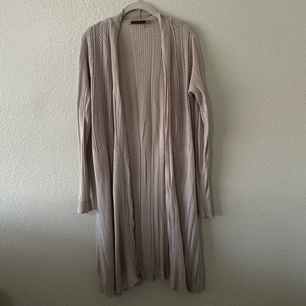 Belldini |  Neutral Taupe Open-Front Knit Cardigan Size XL - Picture 1 of 8